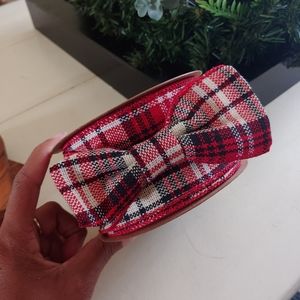 Farmhouse Red and black plaid Burlap ribbon